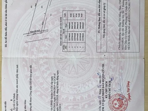 Đất vườn Trung an Củ chi bán